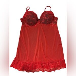Red lace babydoll or chemise lingerie. XL